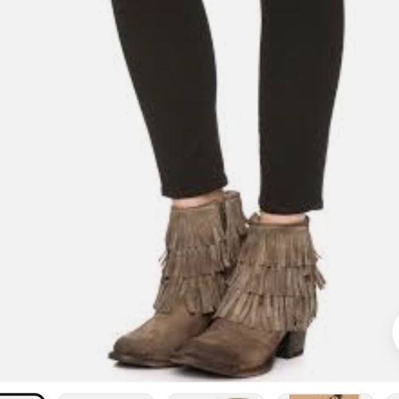 Freebird by Steven Belle Fringe Boho Bootie Suede BOOTS Western Brown Boots SZ 7 - Picture 12 of 12